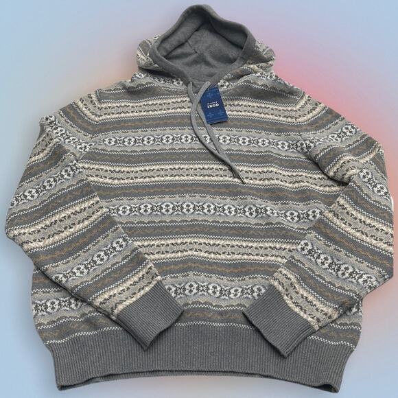 IZOD Women’s  Large Gray Hooded Sweater - Picture 1 of 3